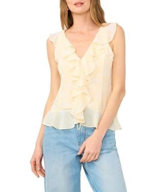 1.STATE Ruffle V-Neck Top - Blue