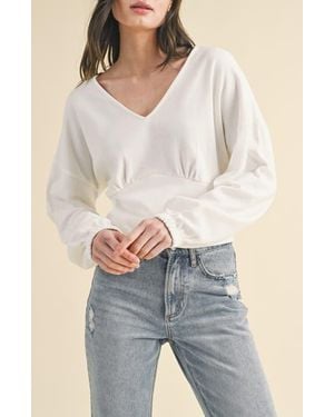 Wishlist Long Sleeve Cotton Underbust Top - Blue