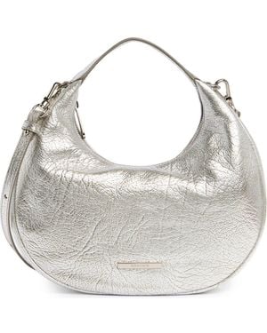 Brahmin Mindy Leather Crescent Shoulder Bag - Gray