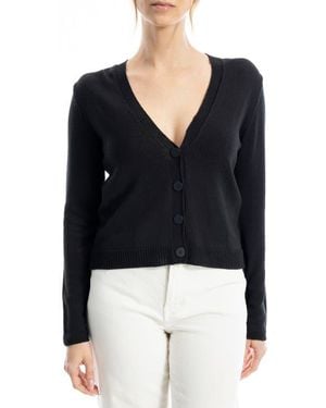 Max Studio V-Neck Cardigan - Black