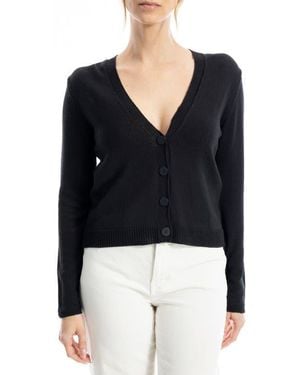 Max Studio V-Neck Cardigan - Black