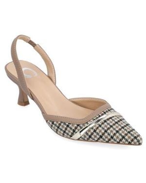 Journee Collection Nellia Slingback Pointed-Toe Pump - White