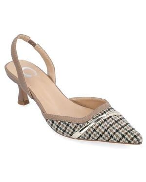 Journee Collection Nellia Slingback Pointed-Toe Pump - White