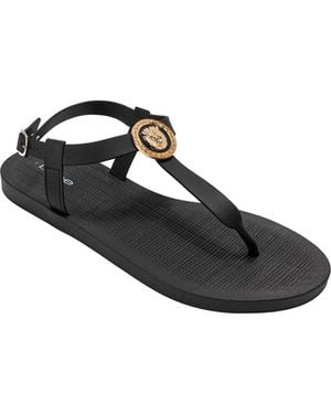 Bebe Lion Charm T-Strap Sandal - Black