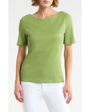 DR2 by Daniel Rainn Boat Neck Knit T-Shirt - Green