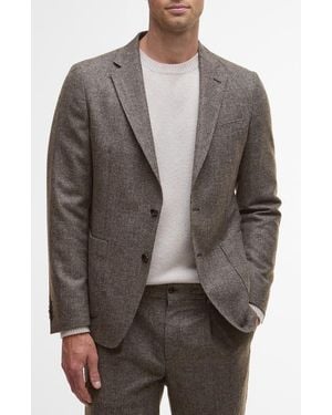 Barbour Kensington Glen Check Wool Blend Flannel Suit Jacket - Brown