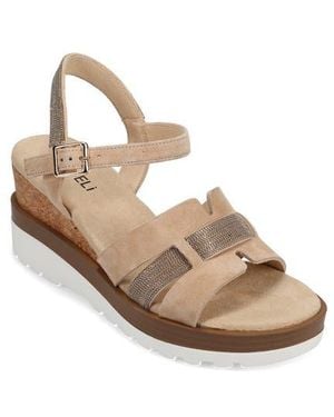 Vaneli Caitlin Ankle Strap Wedge Sandal - Natural