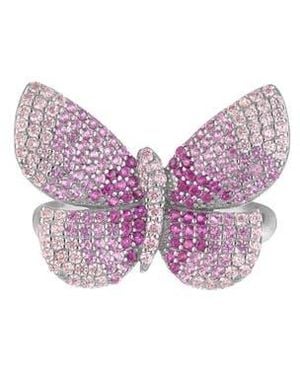 FZN Cubic Zirconia Butterfly Ring - Purple