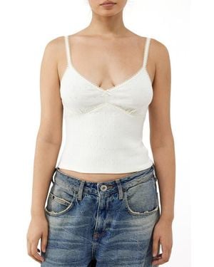 BDG Love Pointelle Cotton Camisole - Blue