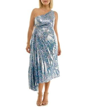 green emerald velvet dress Nicole Miller Printed Palma Satin Maxi Dress – Bluefly main image 1
