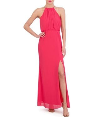 Vince Camuto Chain Detail Blouson Gown - Pink