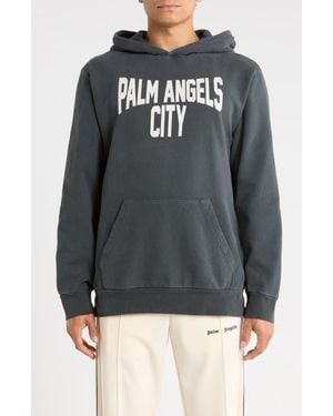 Palm Angels City Graphic Hoodie - Black
