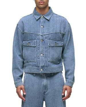 Hudson Jeans Jacquard Trucker Jacket - Blue