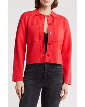 Love By Design Kogan Collared Crop Sweater Jacket