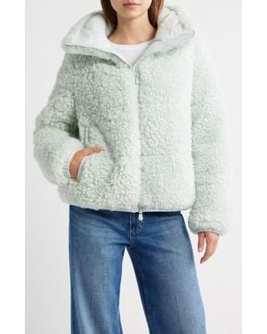Save The Duck Kennie Water Repellent Faux Shearling Jacket - Blue