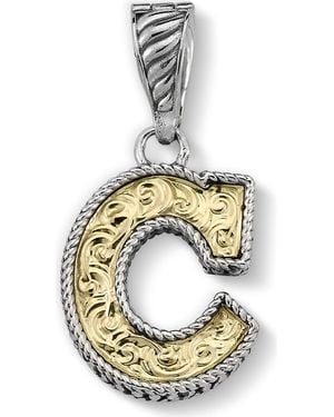 Samuel B. Two-Tone Initial Pendant - Metallic