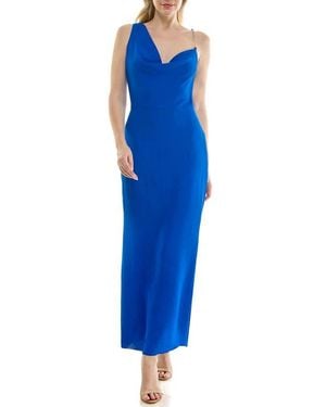 Bebe Airflow Cowl Neck Midi Slipdress - Blue