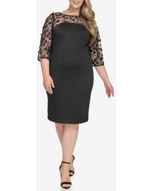 Eliza J Mixed Media Cocktail Dress - Black