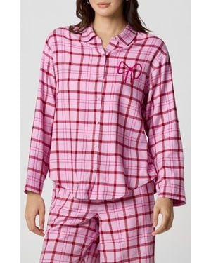 Florence By Mills Cozy Flannel Sleep Shirt - Red