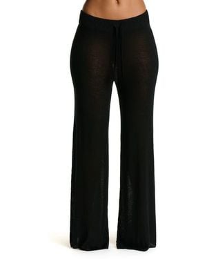 Naked Wardrobe Oversize Wide Leg Knit Pants - Black