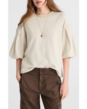 Madewell Puff Sleeve Sweatshirt T-Shirt - Natural