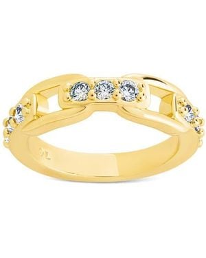 Sterling Forever Letty Cubic Zirconia Buckle Ring - Metallic