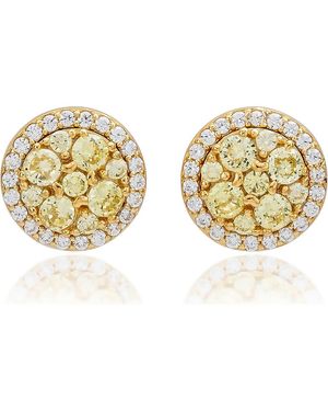 Suzy Levian Cluster Halo Stud Earrings - Metallic