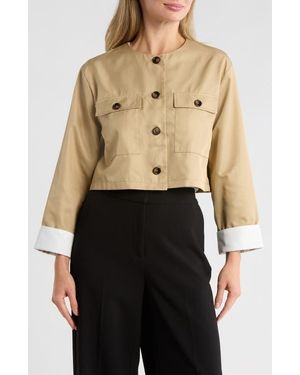 AREA STARS Emi Cuffed Crop Jacket - Natural