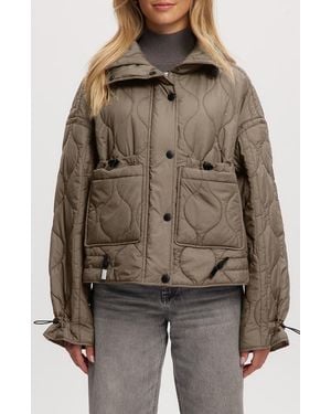 Noize June Lightweight Water Resistant Onion Quilted Jacket - Brown