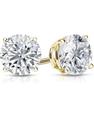 Suzy Levian Cubic Zirconia Stud Earrings - Yellow