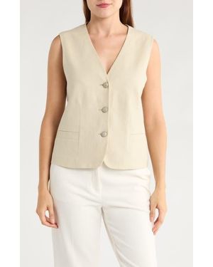 Rag & Bone Albany Solid Cotton & Linen Vest - Natural