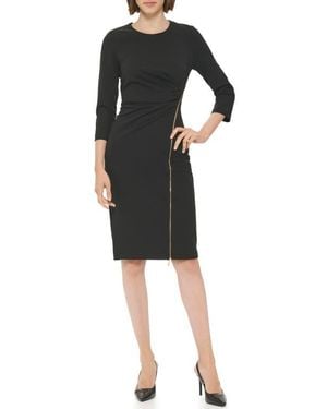 Calvin Klein Zip Sheath Dress - Black