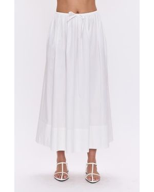 Pistola Noelle Stretch Cotton A-Line Midi Skit - White
