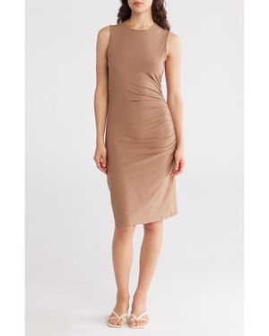 Theory Ruched Sheath Dress - Brown