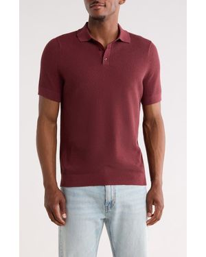 14th & Union Textured Cotton Polo Sweater