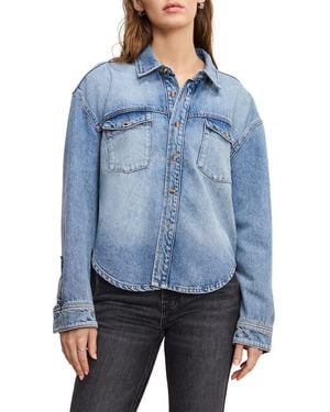 GOOD AMERICAN Structured Denim Shirt - Blue