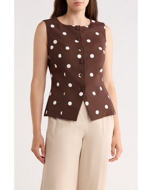Gemma Jane Scoop Neck Vest - Brown