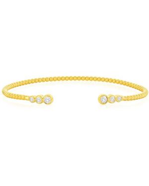 Simona Graduated Cubic Zirconia Bangle Bracelet - Metallic