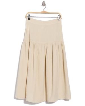 Caslon Cotton Gauze Tiered Midi Skirt - Natural