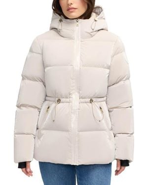 Scotch & Soda Enola Water Repellent Channel Quilted Down Jacket - Natural