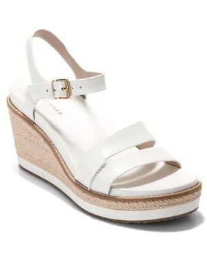 Cole Haan Ronnie Cloudfeel Espadrille Platform Wedge Sandal - White