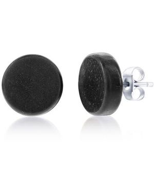 Black Jack Jewelry Wood Stud Earrings - Black