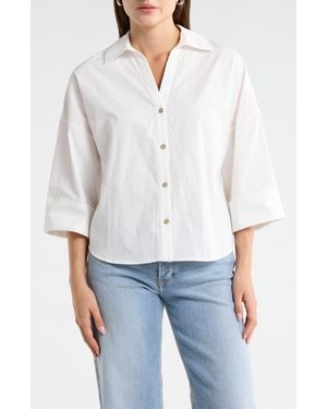 Current/Elliott Wide Sleeve Button-Up Shirt - White