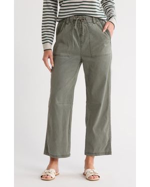 Splendid Gina Drawstring Wide Leg Pants - Green