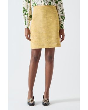 LK Bennett Varley Tweed Miniskirt - Yellow