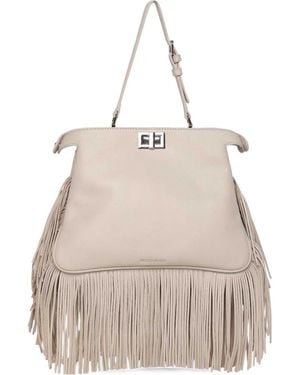 Walter Baker Bailey Leather Fringe Satchel - Natural