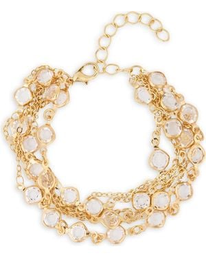 Saachi Multi Chain Crystal Bracelet - Metallic