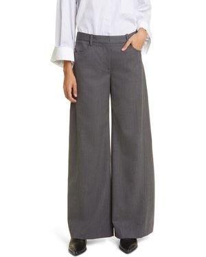 Twp Joanna Stretch Wool Wide Leg Pants - Gray