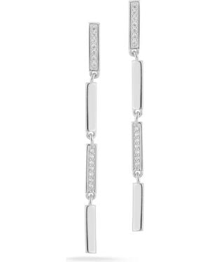 Chloe and Madison Sterling Drop Earrings - White