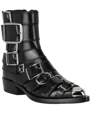 McQueen Strappy Punk Ankle Bootie - Black